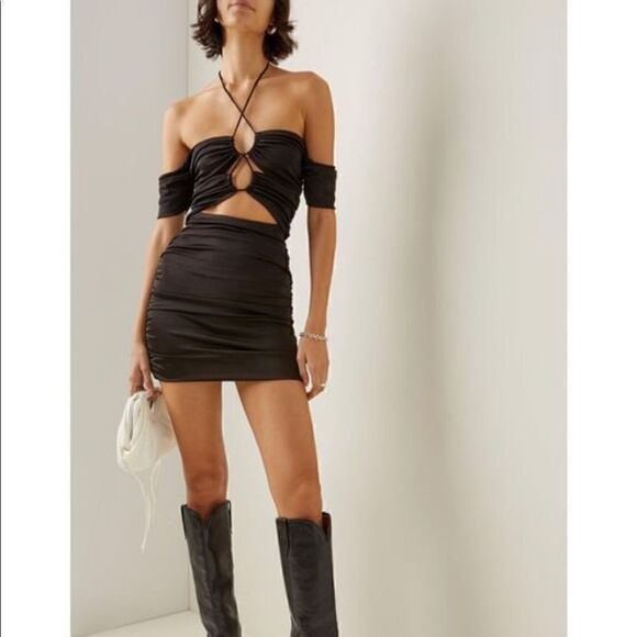 Free People x Third Form Look Through off-The-Shoulder Mini Dress Size 10 - Picture 2 of 16